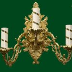 Бра настінна, широка, на 3 свічки, триріжкова