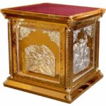 Престол 100х100 см, чеканка, литые иконы серебро