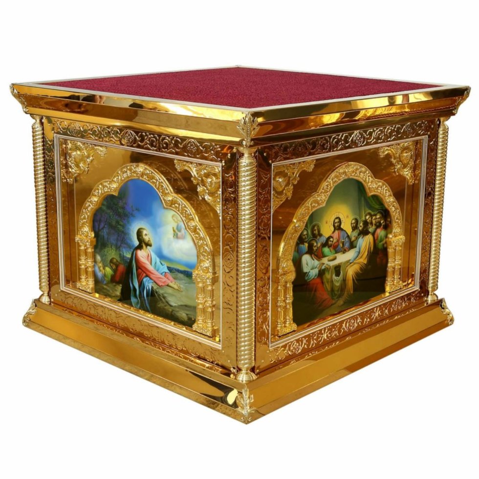 Престол 130х130 см, ЧЕКАНКА, иконы литография в АРКЕ