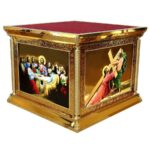 Престол 130х130 см, чеканка, иконы печать на булате (без стекла)