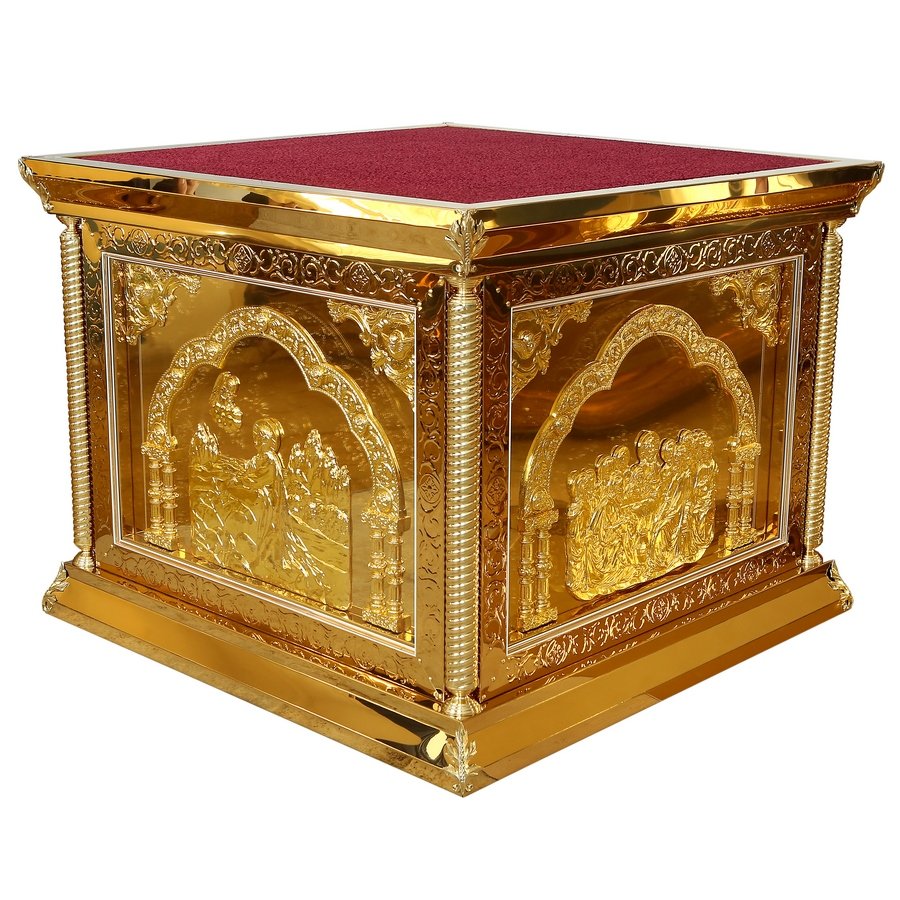 Престол 150х150 см, чеканка, литые иконы